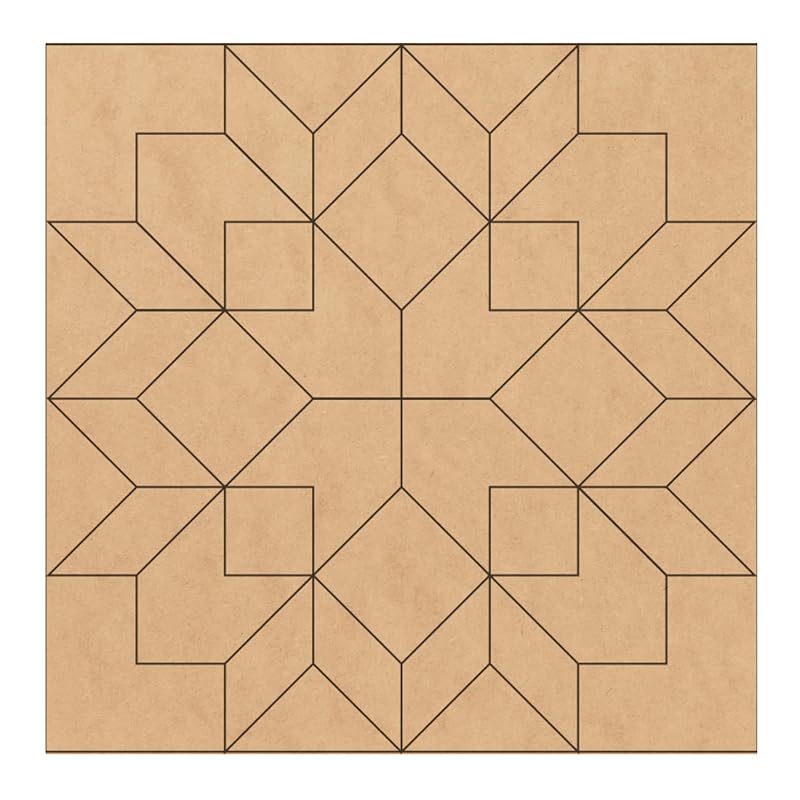 Large Flower Barn Quilt Wood Pattern Kit Craft for Adults, Blanket Block DIY Wall Art to Paint, Unfinished Paintable Patchwork Square Do It Yourself Sign for Home Decor Party (9 inches) AVTRBoutique