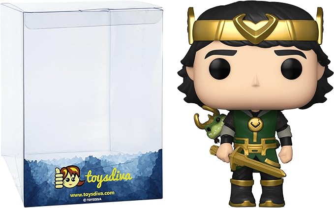 Kid L o k i : P o p ! Vinyl Figurine Bundle with 1 Compatible 'ToysDiva' Graphic Protector (900-55746 - B)