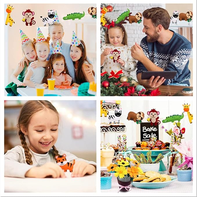 Jungle Animals Sewing Craft Kit for Kids Craft for Girls and Boys Sewing Stuffed Animal Felt Plush Ornaments for Beginners Set of 10