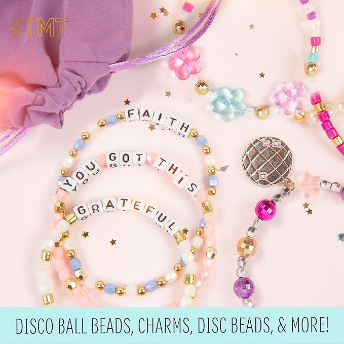 STMT D.I.Y. Glitz Bead Case, Includes Over 500 Jewelry Making Supplies, Including Cute Beads for Jewelry Making, Bracelet Charms, Storage Case, Friendship Bracelet Kit, Teen Girl Gifts