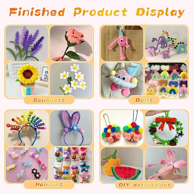 Pipe Cleaners Craft, 100Pcs Pipe Cleaners Supplies for Flower Making, Chenille Stems Pipe Cleaners for Festivals DIY Hand Arts Decorations Making/Light Pink