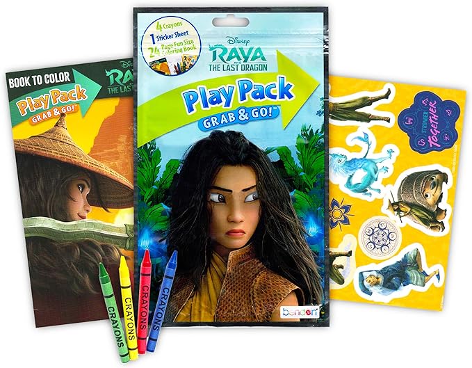 Disney Raya and the Last Dragon Party Favors Bundle Set ~ 12 Pack Mini Disney Raya Coloring Books with Stickers! (Disney Raya Party Supplies)