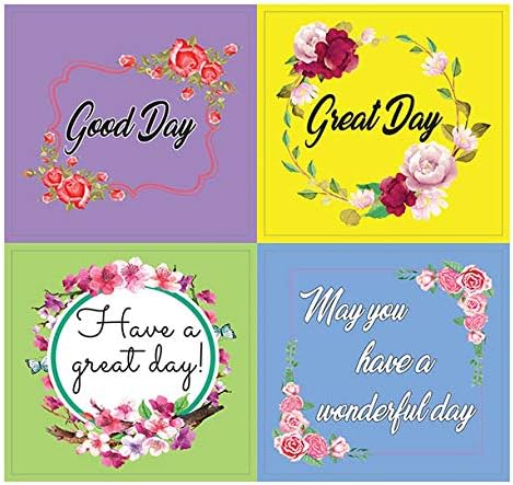 Creanoso Flower Theme Greetings Stickers (10-Sheet) – Total 120 pcs (10 X 12pcs) Individual Small Size 2.1 x 2. Inches, DIY Decoration Art Decal for Boys & Girls, Children, Teens