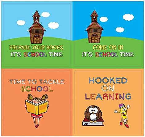 Creanoso Back to School and Guitar Inspiring Quote Stickers (10-Sheet) – Total 120 pcs (10 X 12pcs) Individual Small Size 2.1 x 2. Inches, DIY Designs, Decoration Art Decal for Boys & Girls, Children