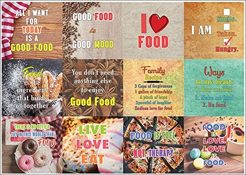 Creanoso Inspiring Food Lovers Stickers (10-Sheet) – Total 120 pcs (10 X 12pcs) Waterproof, Unique Personalized Themes Designs, DIY Decoration Art Decal for Men Women Adults, Boys & Girls, Teens