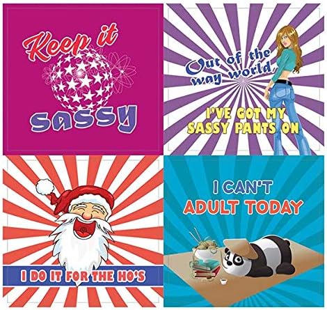 Creanoso Cheeky and Funny Stickers Series 3 (10-Sheet) - Total 120 pcs (10 X 12pcs) Individual Small Size 2.1 x 2. in, Waterproof, Unique Themes Designs, Any Flat Surface DIY Decoration Art Decal