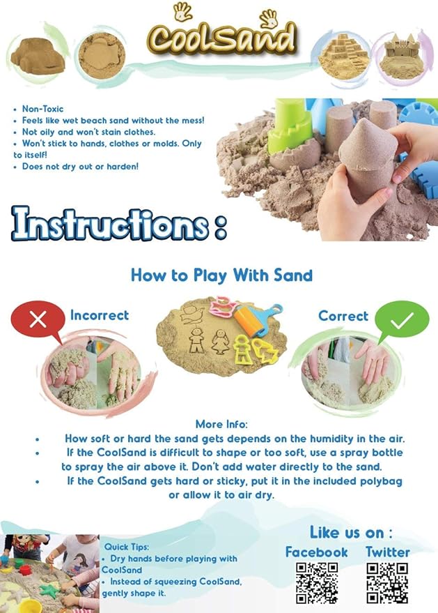Blue 14 Ounce Refill Pack - Moldable Indoor Play Sand in Resealable Bag