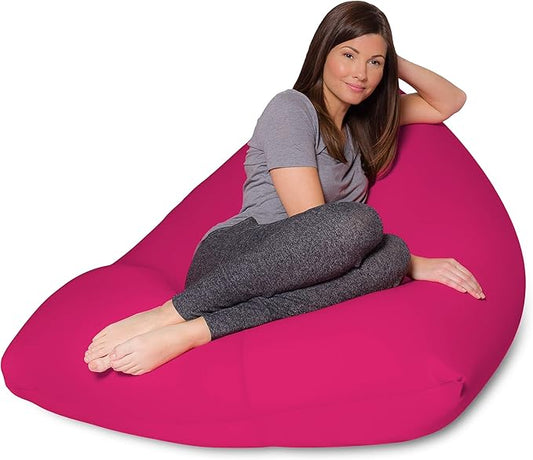 Bean Bag Cover Only Lounge - Soft, Stretchy, Squishy Comfort with Removable Washable Cover, to add EPS Bead Refill Filling and Liner - Perfect for Gaming & Relaxing - Twist - Pink