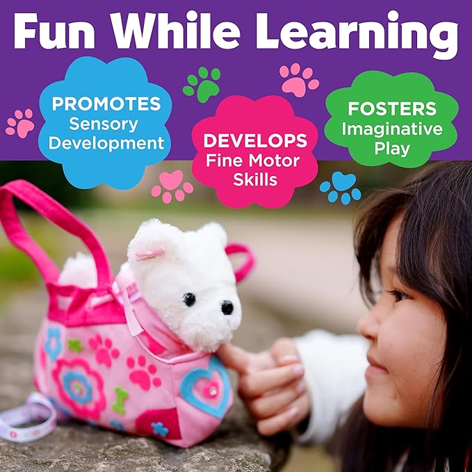 Creativity for Kids Designer Doggie: DIY Plush Toy Dog and Carrier Purse - Arts and Crafts for Girls Ages 4-5+, Toddler Activities and Toys for Girls, Gifts for Kids