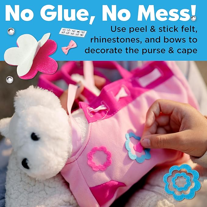 Creativity for Kids Designer Doggie: DIY Plush Toy Dog and Carrier Purse - Arts and Crafts for Girls Ages 4-5+, Toddler Activities and Toys for Girls, Gifts for Kids