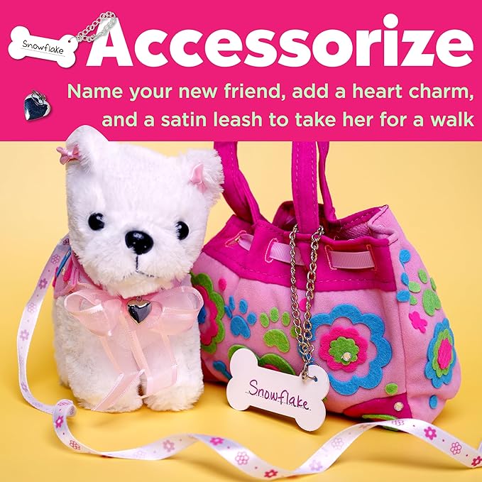 Creativity for Kids Designer Doggie: DIY Plush Toy Dog and Carrier Purse - Arts and Crafts for Girls Ages 4-5+, Toddler Activities and Toys for Girls, Gifts for Kids